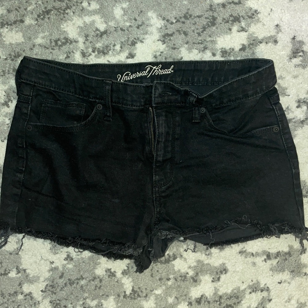 Black High Waisted Denim Shorts